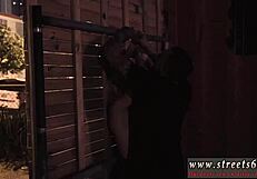 german teen in glasses endures outdoor domination and bdsm