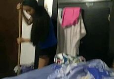 Real Sex with Curvy Stepsister Cleaning Room