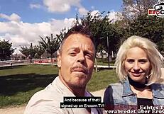 Skinny blonde in nylons dates tourist for sex