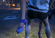 gta 5 online character gets a hooker service in car