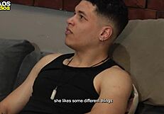 A mature man teaches his stepson how to perform a blowjob and anal sex