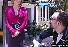 Alex Legend seduces realtor Krissy Lynn in the backyard