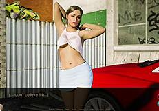 Outdoor upskirt action with rough sex