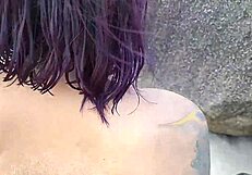 i walk on the sand with my big tits