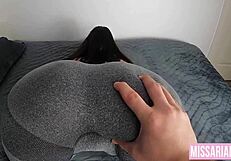 Hot step sister fucks after gym cumshot