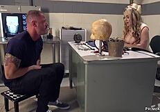 huge tits nurse gags patient with dildo in rough bdsm session