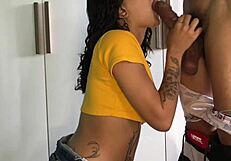 HOT BRAZILIAN DELIVERS SLOPPY BLOWJOB