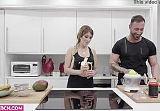 uhh, busty blonde latina with big ass gets rough with trainer!