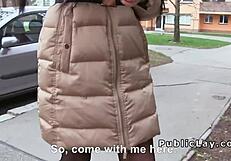 I saw this Euro babe with glasses get banged in public POV.