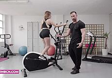 uhh, busty blonde latina with big ass gets rough with trainer!