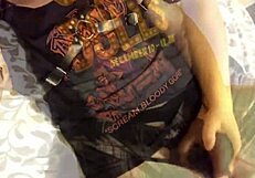 Gay Metalhead Bodybuilder Plays with His Muscular Body