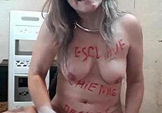 Esclave F Trains in Cave with Humiliation and Toys