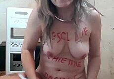 Esclave F Trains in Cave with Humiliation and Toys