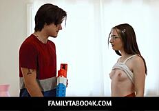 Stepmom says, 'What are you two doing?' as they tease