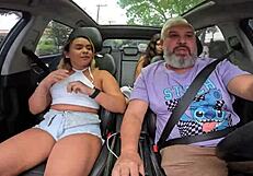 latina novinha enjoys wet car ride fun in cajamar