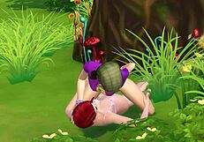 lesbians explore each other in the park