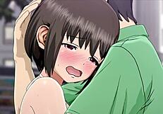 Detailed scene with schoolgirl in anime style