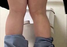 Feeling Wild Peeing, Sniffing My Panties in Bathroom