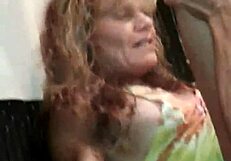 In this cuckold story, the old slut gets bred with creampie on her small tits