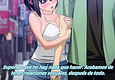 Detailed scene with schoolgirl in anime style