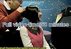 Long hair fetish video with teasing hairjob action