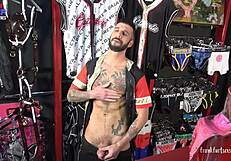 Gay threesome in a sex shop – the creation of an erection