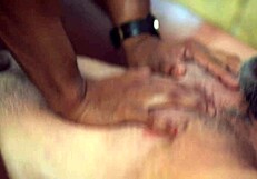 in the dorm, muscular bodybuilder roommates share big hairy cock in interracial blowjob and rimjob