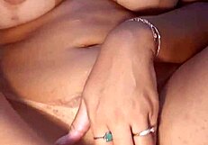Close up of Lisinha's wet and shaved pussy closeup