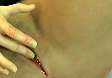 Blonde teen girl in a solo scene