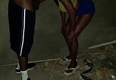 Skinny latina milf sucks monster cock at construction party