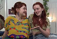 horny redhead lesbians drive each other wild
