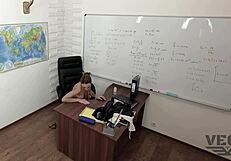 Beautiful Girl Masturbates And Gets Fucked With Big Cock In Classroom