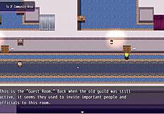 Japanese anime hentai features big tits in cuckold game with old man