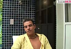 he slides monster cock into brazilian ladyboy's ass