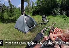 Busty teen gets fucked on a public Holivr set