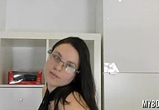 i can’t stop playing with my huge natural tits at work in office