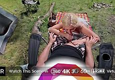 Busty teen gets fucked on a public Holivr set