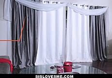 Beautiful teen stepsis gets fucked by a big cock