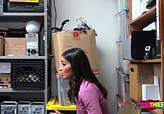 Officer Sticks Big Cock in Emily's Petite Pussy at Work