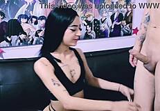 this brunette slut is getting dominated by a big cock in this anime hentai scene