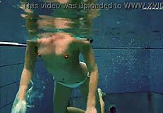 watch alla's big tits and juicy pussy as she swims naked in the hot pool