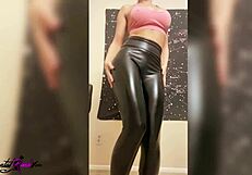 Russian teen masturbates and fucks with a pink dildo