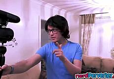 voluptuous uk bitch sucks nerds dong hard!