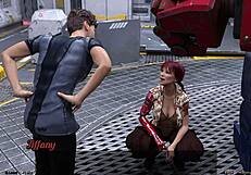 Check out curvy robot girl in space