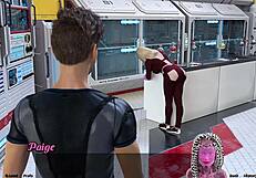 Check out curvy robot girl in space