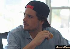 Petite Latina teen slips into wild banging with sticky finish