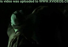 Brunette Babe Flashes Pussy Before Risky Blowjob