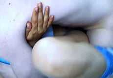 Shy petite latina student excited for university date with popular boy