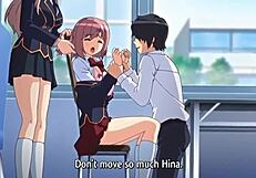 Schoolgirls Bent Over in Anime Threesome