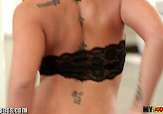 Want to see Morgan suck that big black cock?